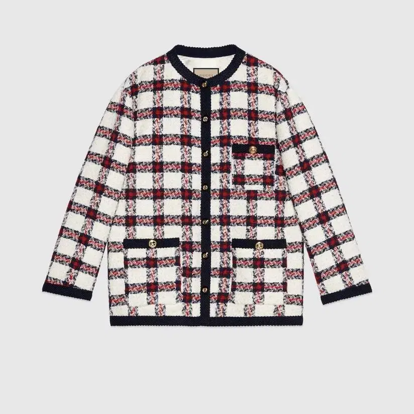 [44] Gucci multicolored checked tweed jacket