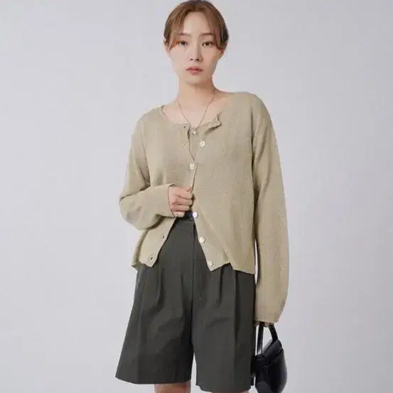 한올 Tree 가디건 슬리브리스 set (Olive)