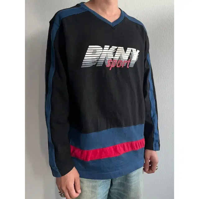 DKNY Sport 롱 슬리브 립 티셔츠