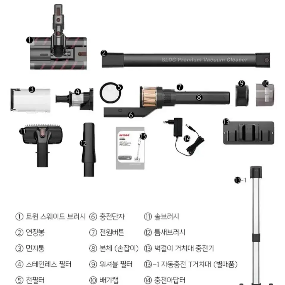 오토모 블랙스완 트윈브러시 무선청소기 SWX1