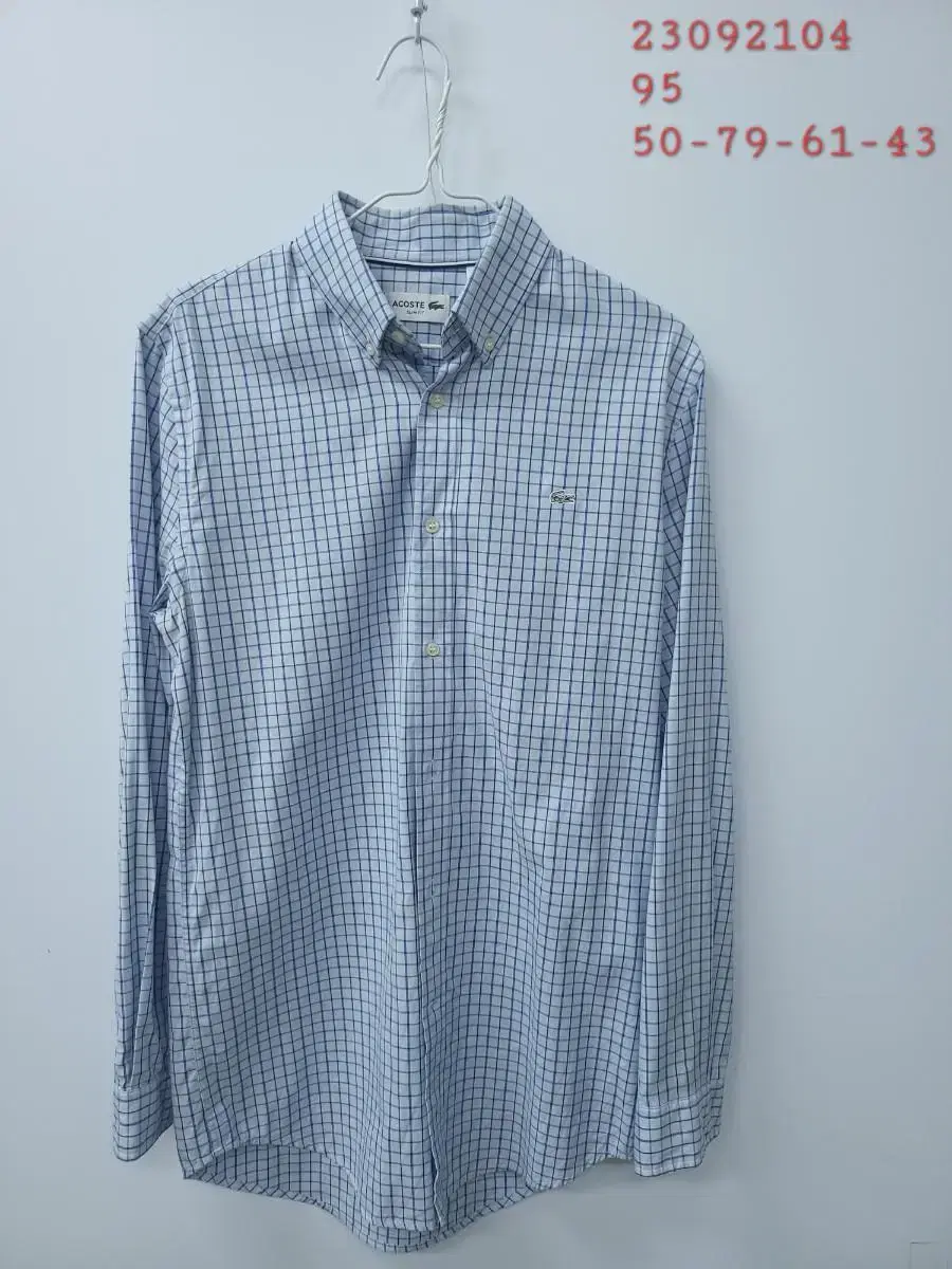 Lacoste 95 M Check Shirt, Measured 50-79-61-43