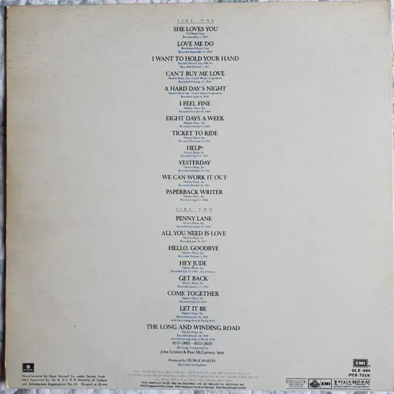 THE BEATLES - 20 GREATEST HITS LP