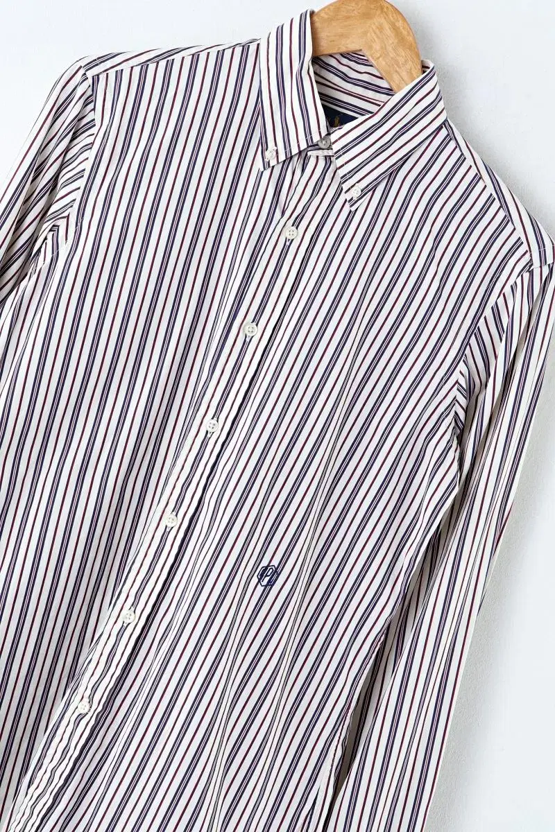 (L) Polo Ralph Lauren Shirt Southern Cotton Stripe Amecazi EO Vintage