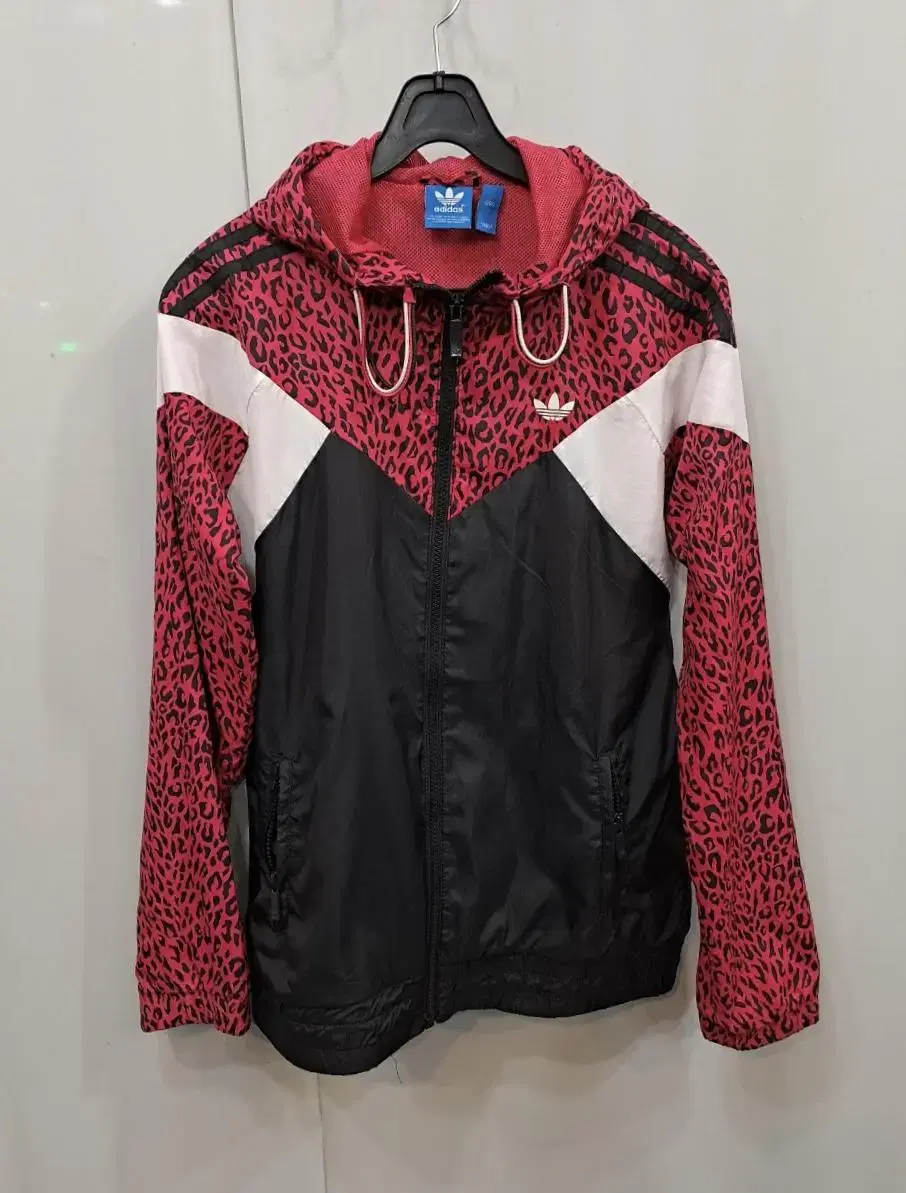 Adidas Women's Leopard Hooded Windbreaker Zip-Up Jacket