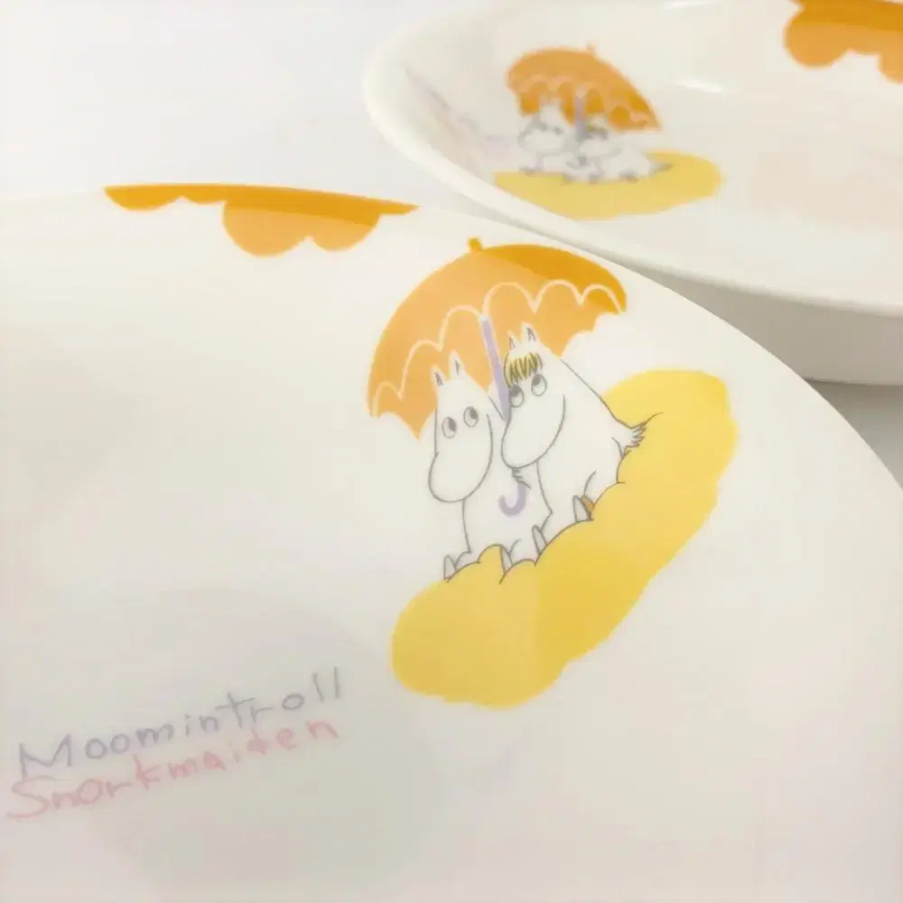 MOOMIN 무민 캐릭터 오렌지 파스타 플레이트 샐러드볼 세트 A952