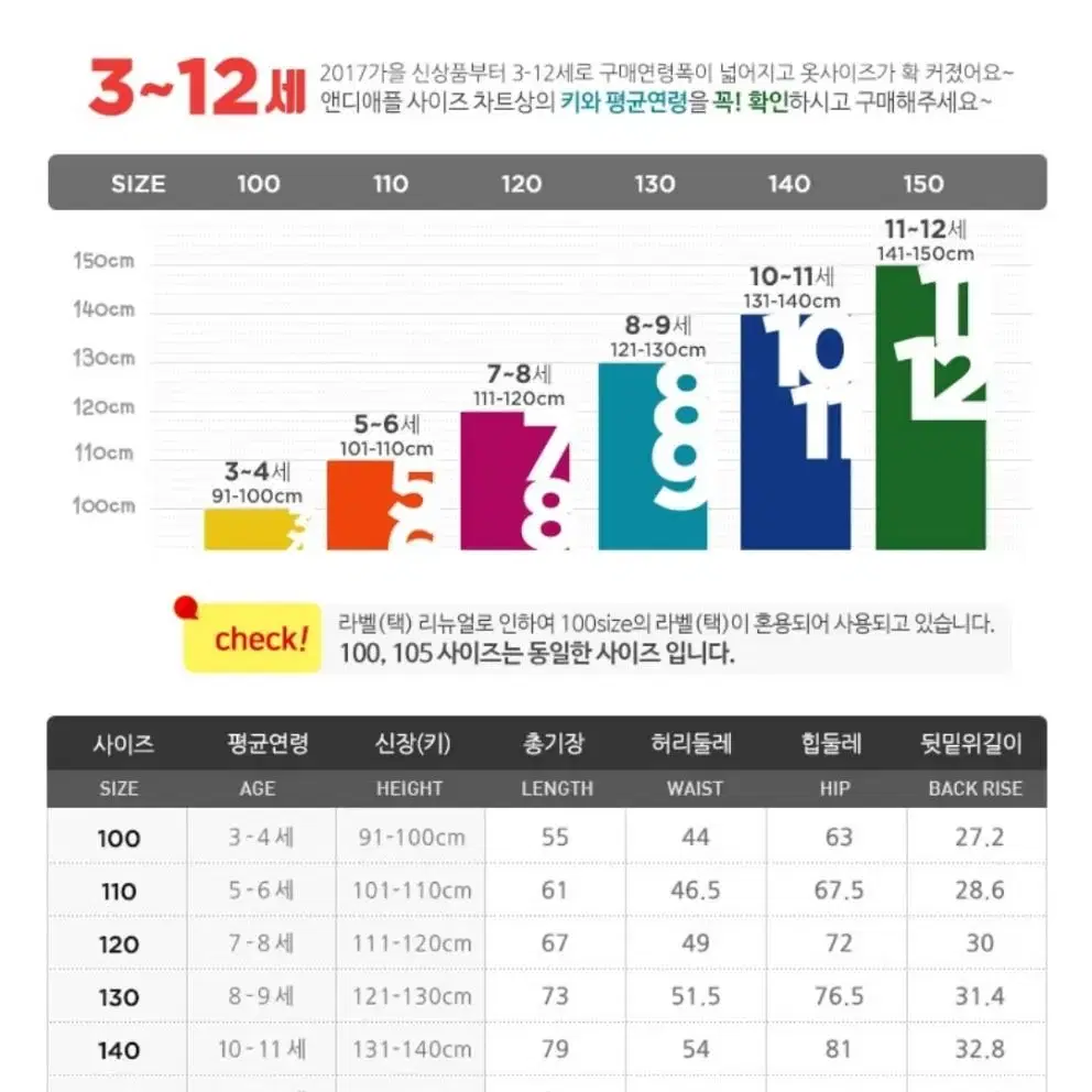 [앤디애플]베이직조거팬츠 140  새상품