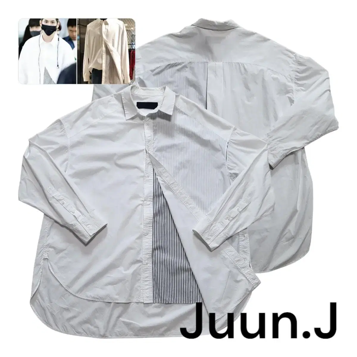 (50)18ss junge striped shirt junge shirt seongwu shirt iunn.j