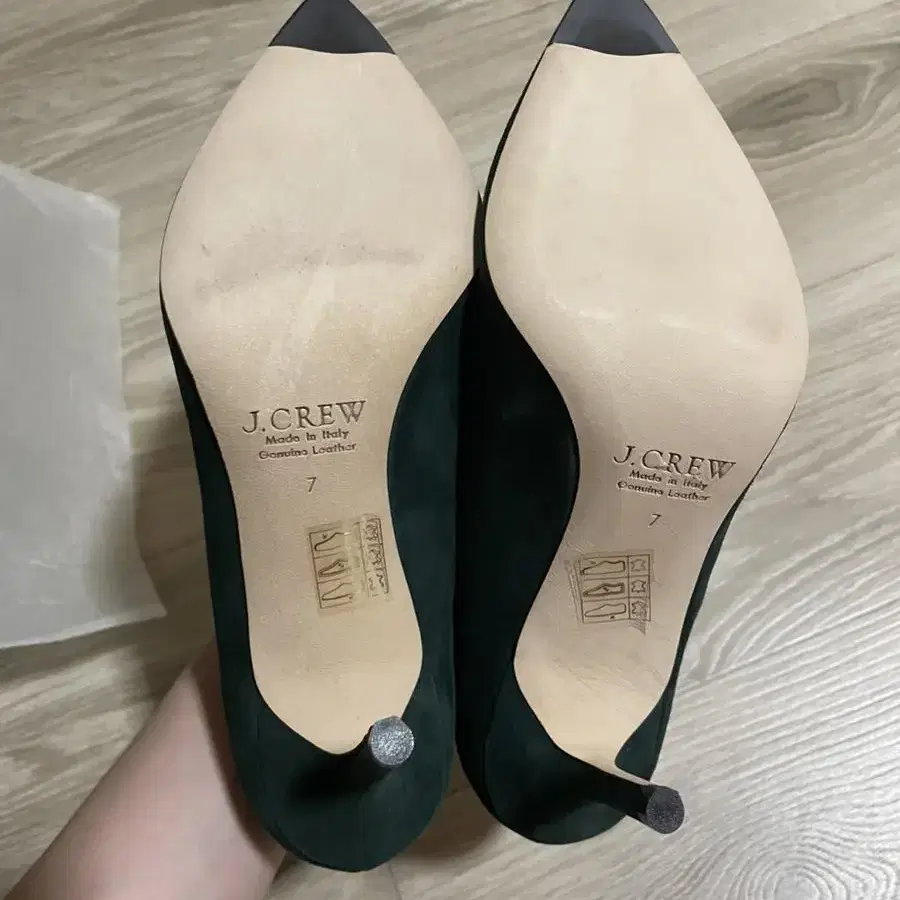 J.crew 그린 스웨이드 8cm 힐 240mm 구두