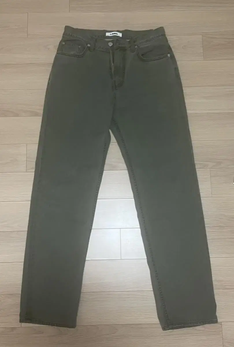 라벨아카이브 colored slim straight jeans khaki