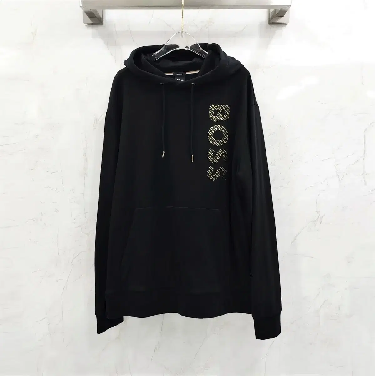 XL / Hugo Boss French Terry Cotton Monogrammed Field Logo Hoodie