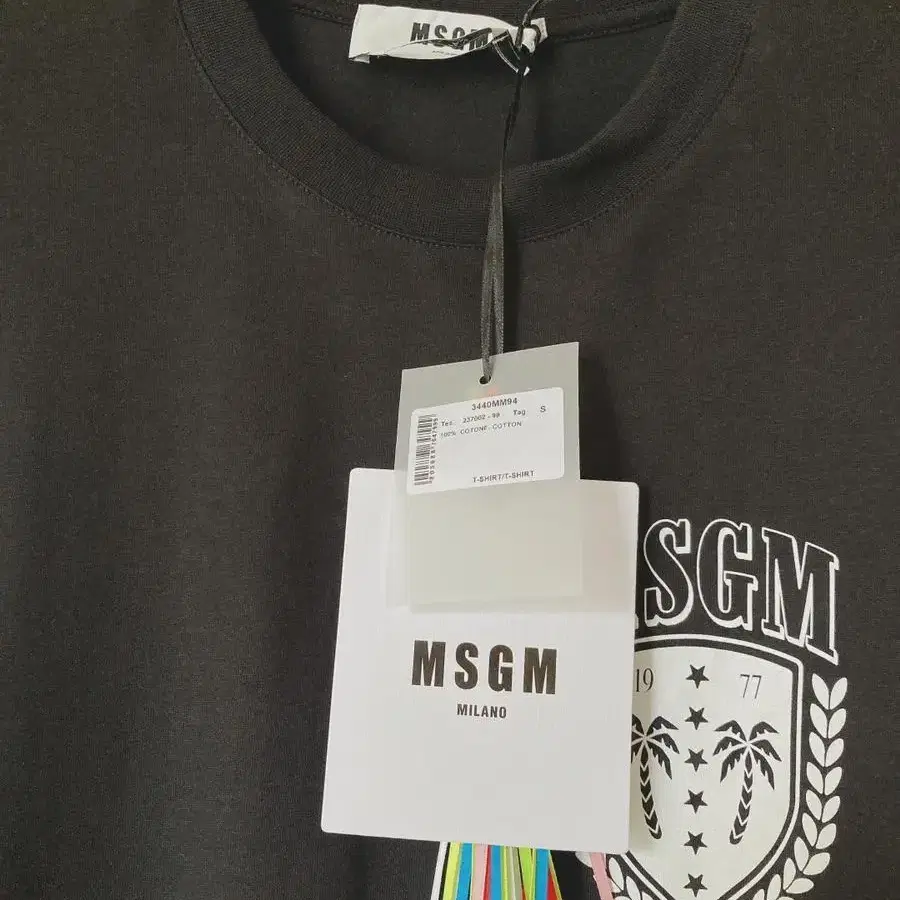 MSGM 남자 뱃지로고 셔츠반팔, 오버사이즈 S