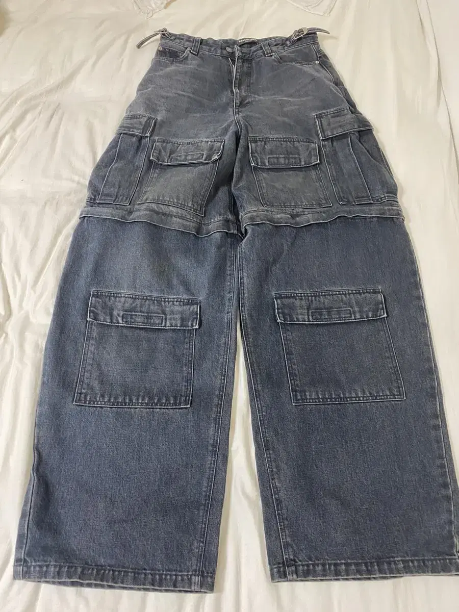 Balenciaga Big Wide Japanese Denim Cargo Indigo