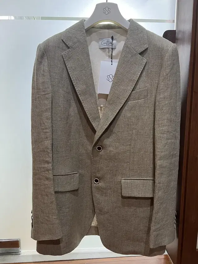 쏭스튜디오 Part.2 Linen check jacket 베이지