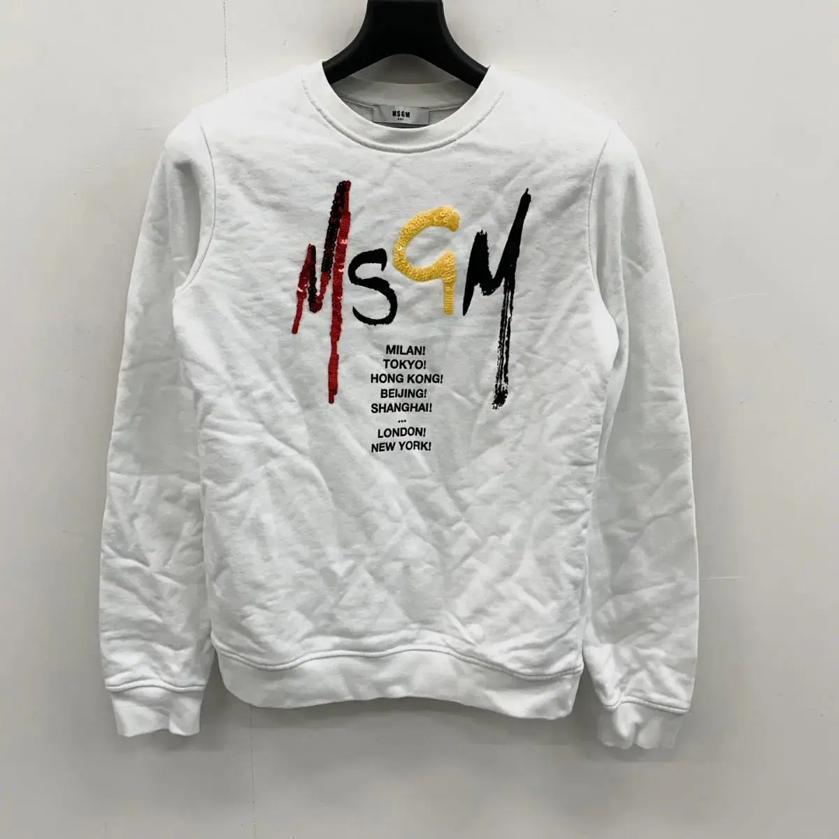 msgm 화이트 맨투맨