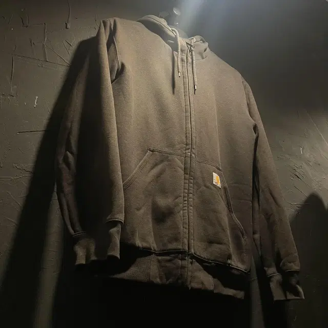 CARHARTT 빈티지 양털안감 기모 후드 집업 브라운 컬러