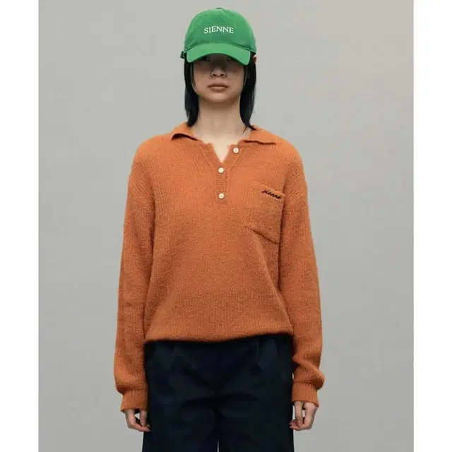 [시엔느] Symbol Stitch Knit (Tangerine)