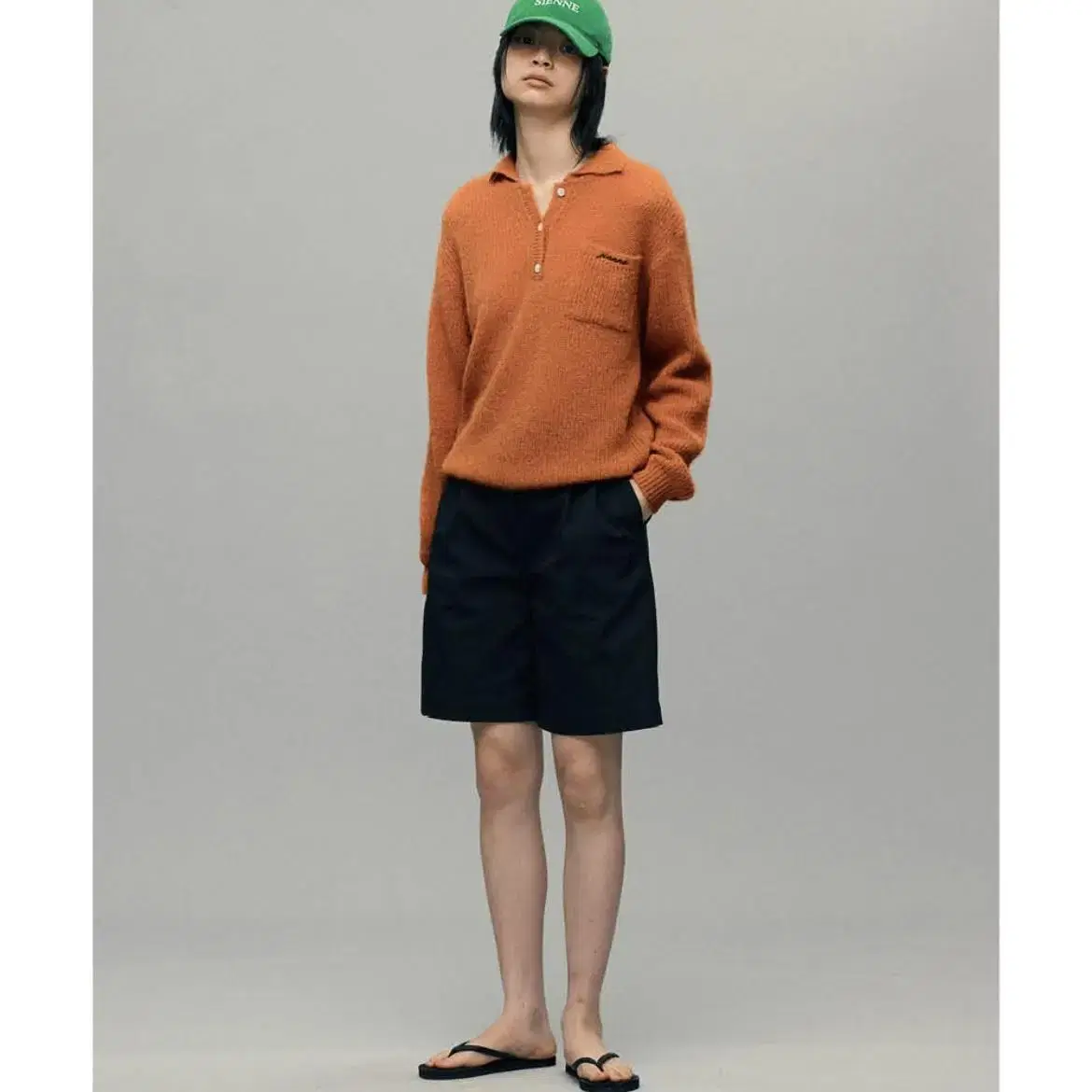 [시엔느] Symbol Stitch Knit (Tangerine)