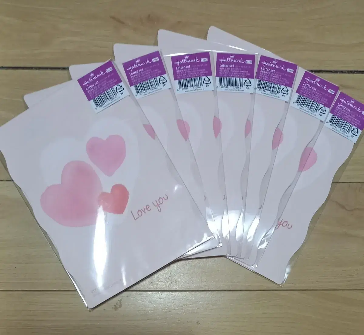 Set of 7 Pretty Heart Stationery + Envelopes