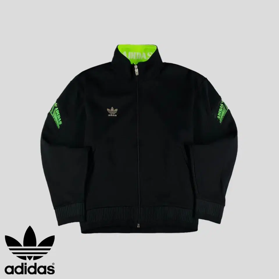 Adidas 90s JP Black Sideprint Old School Tracktop Zip Up Jersey SI