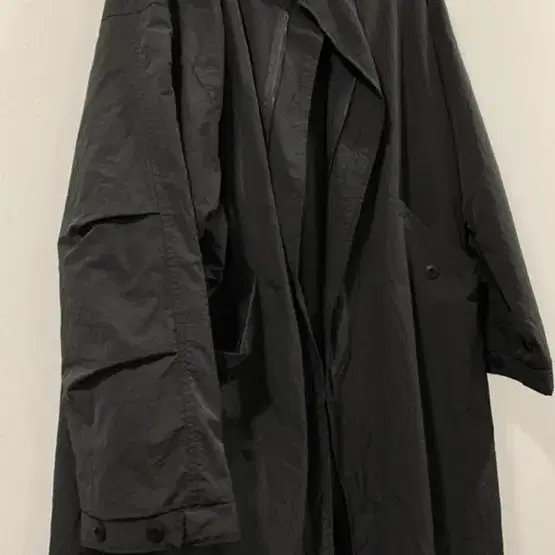 leaf maxi long coat (black color)