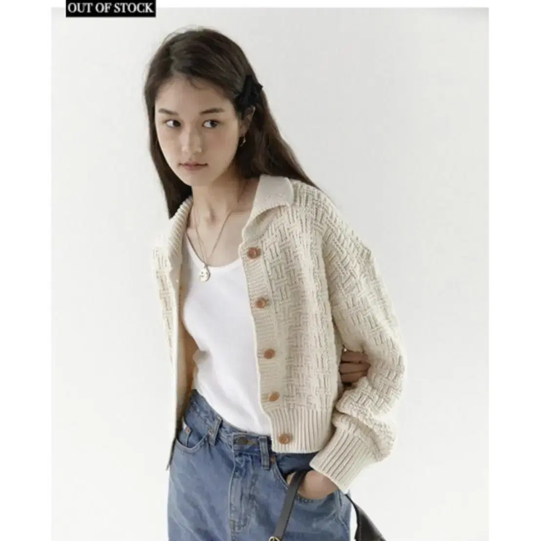 모데스트무드 kate knit cardigan - ivory