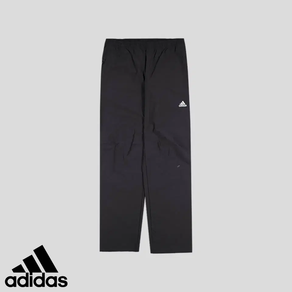 Adidas Black Tricolor Logo Printed Nylon Banded Trackpants Sweatpants 31-35