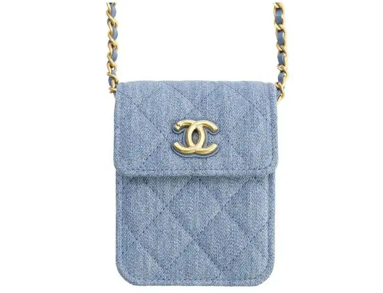 Authentic Chanel Light Blue Denim Mini Micro Crossbody Bag (VIP Gift Bag)