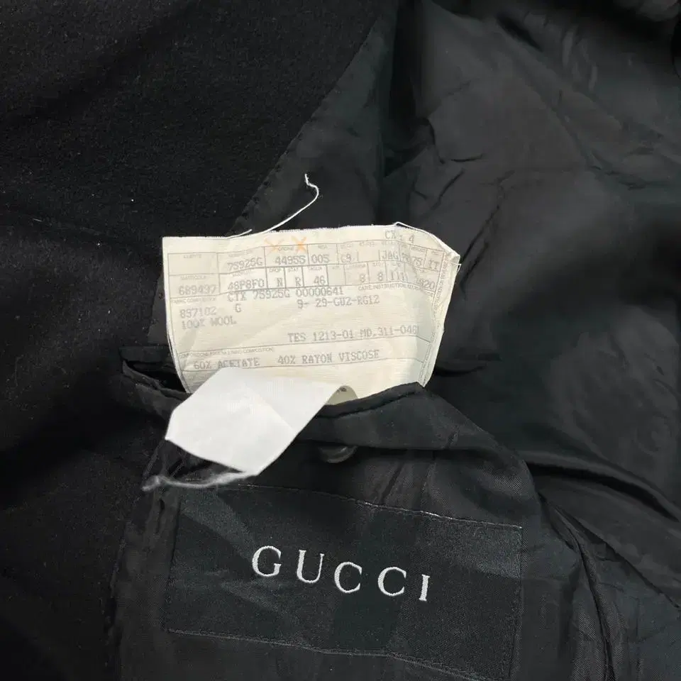 GUCCI stand collar wool single coat