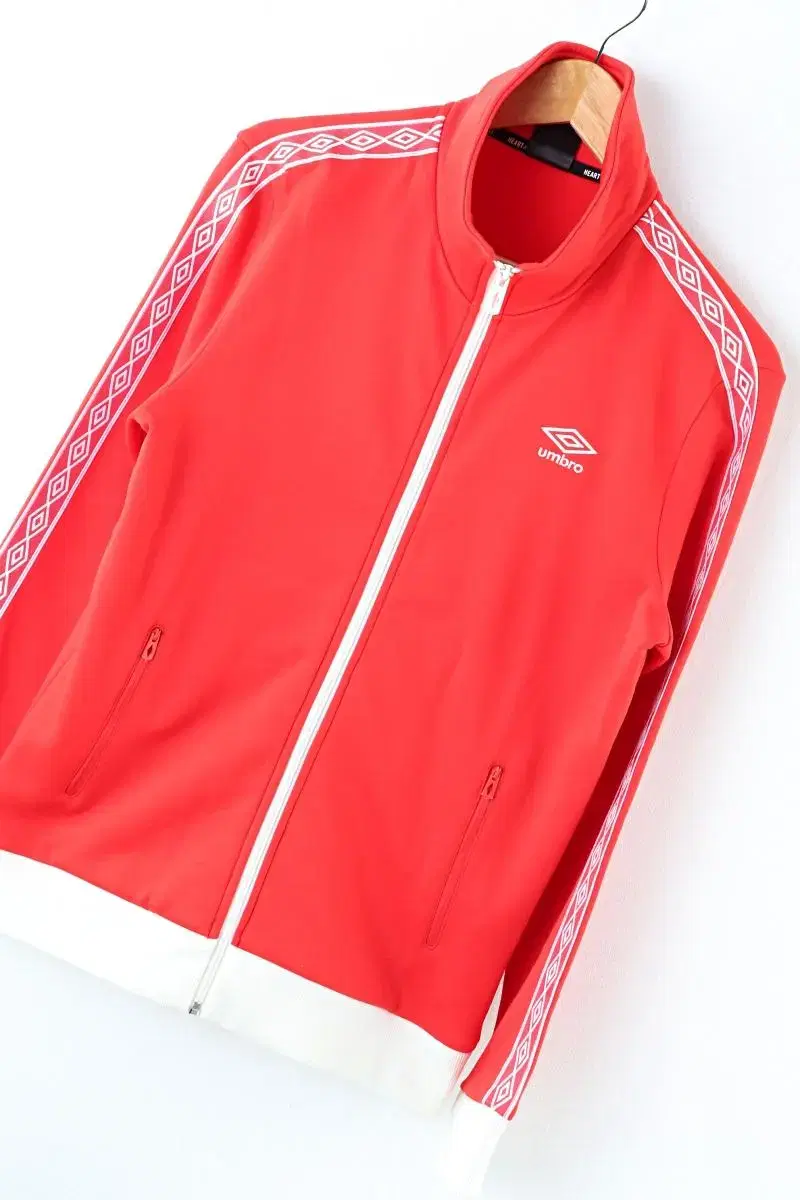 (L) Umbrella Zip Up Jersey Track Top Logo Line Old School Red Iovintage