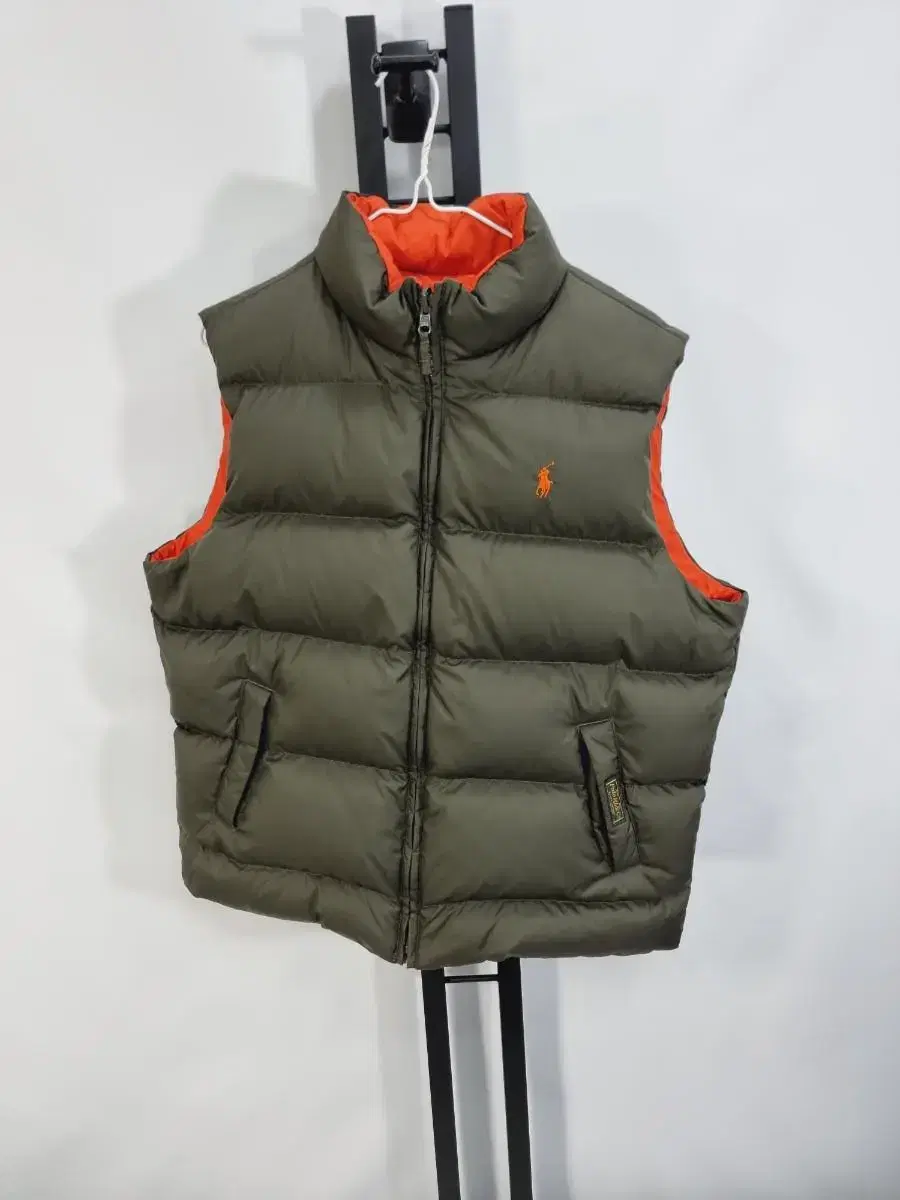 Polo Padded Vest Puffer Khaki Orange Reversible Boys XL 18-20