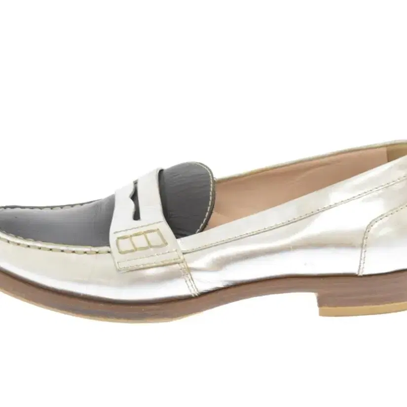 가격 내림)miu miu silver loafer