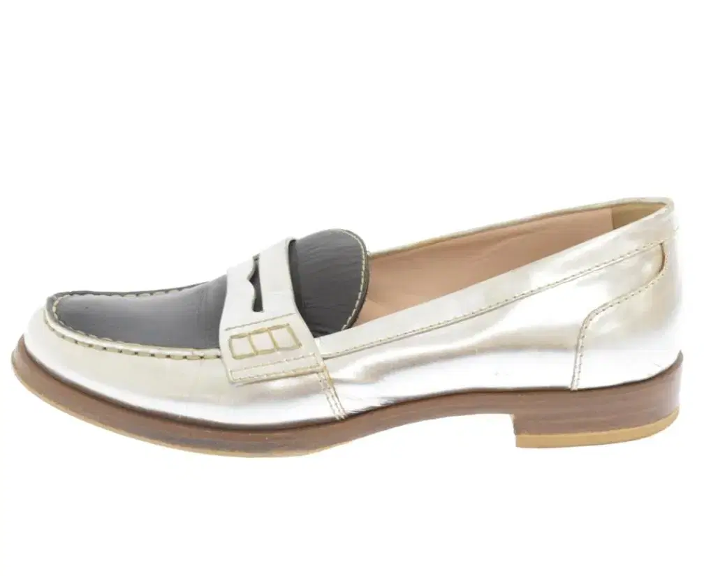 가격 내림)miu miu silver loafer