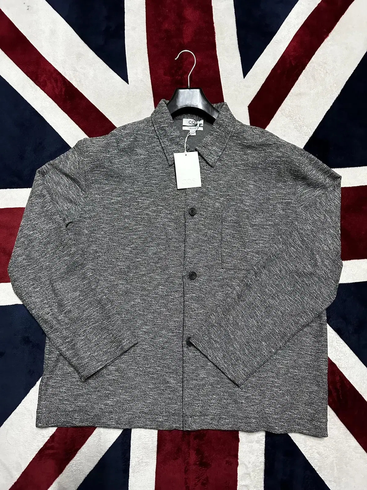 COS/Relaxed fit black-gray melange shirt jacket/XL size new to sell