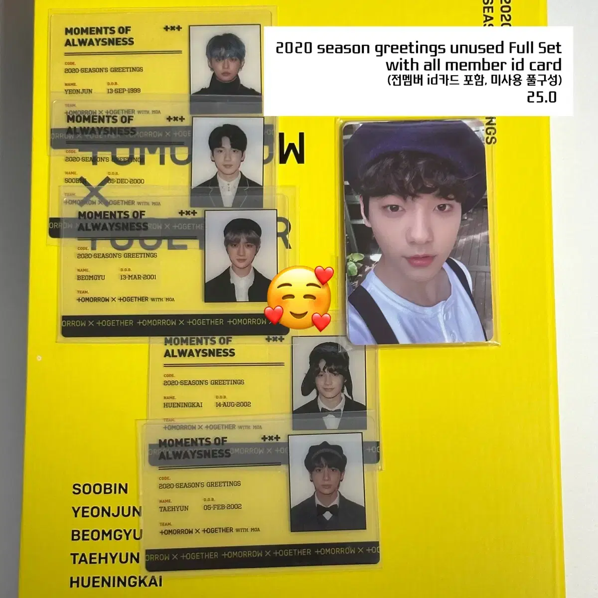 TXT 2020 20 seasons greetings season's greetings photocard Full night inclusive