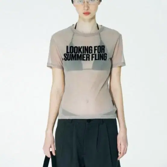 스컬프터 ringer sheer crop top (베이지) M