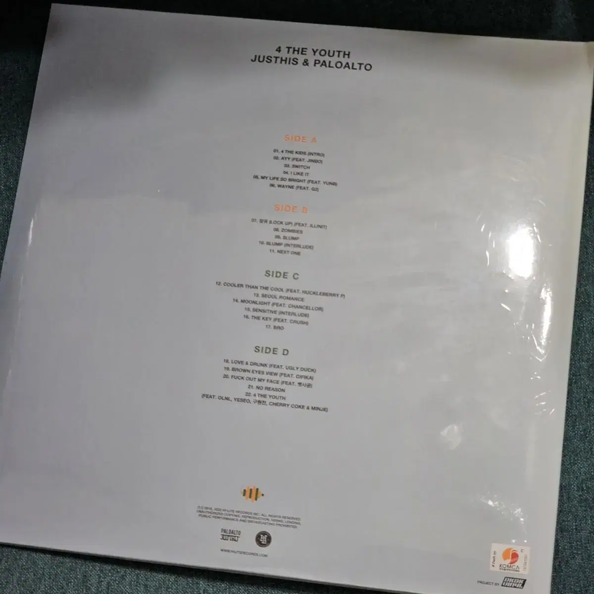 저스디스 팔로알토 4 the Youth 2LP 7inch