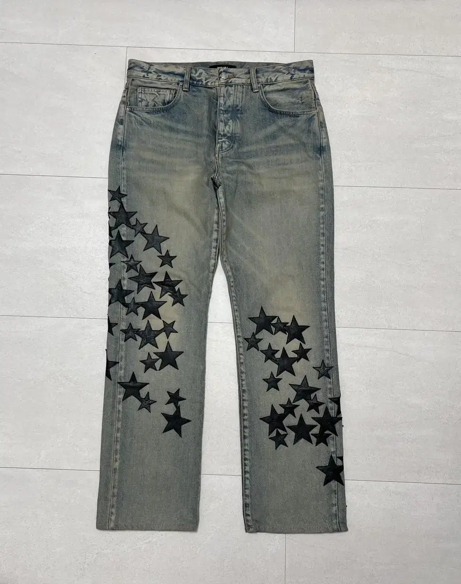 Amiri Star Embroidered Patch Denim Pants