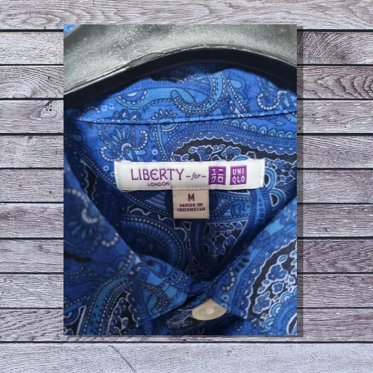 M) Liberty x Uniqlo by 리버티 페이즐리 반팔 셔츠