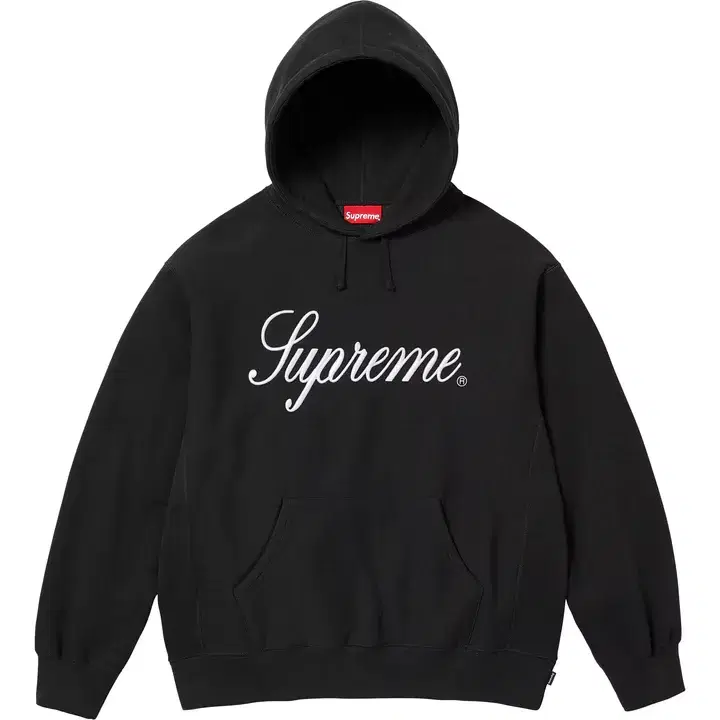 S,M,L,XL Supreme Raised Script Hooded Sweatshirt Black FW23