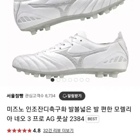 미즈노 축구화 270