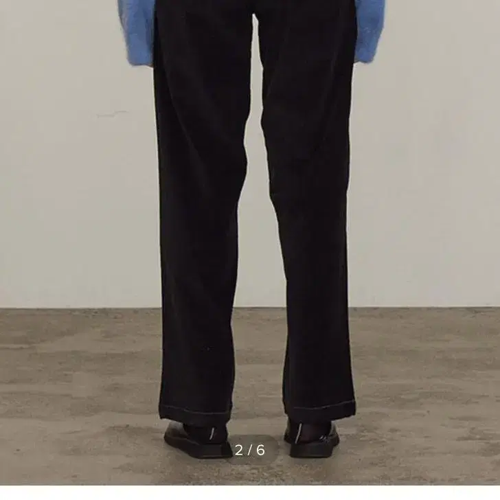 다이애그널 tuck wide velvet pants S