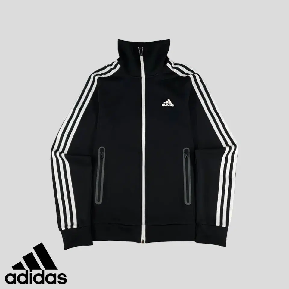 adidas Black White Three Stripe Sideline Track Top Zip Up Jersey SIZE WOMA