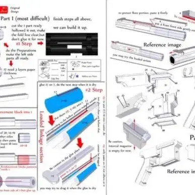 무료 배송*SWAT M4A1 카빈 라이플 총 종이모델  조립모형