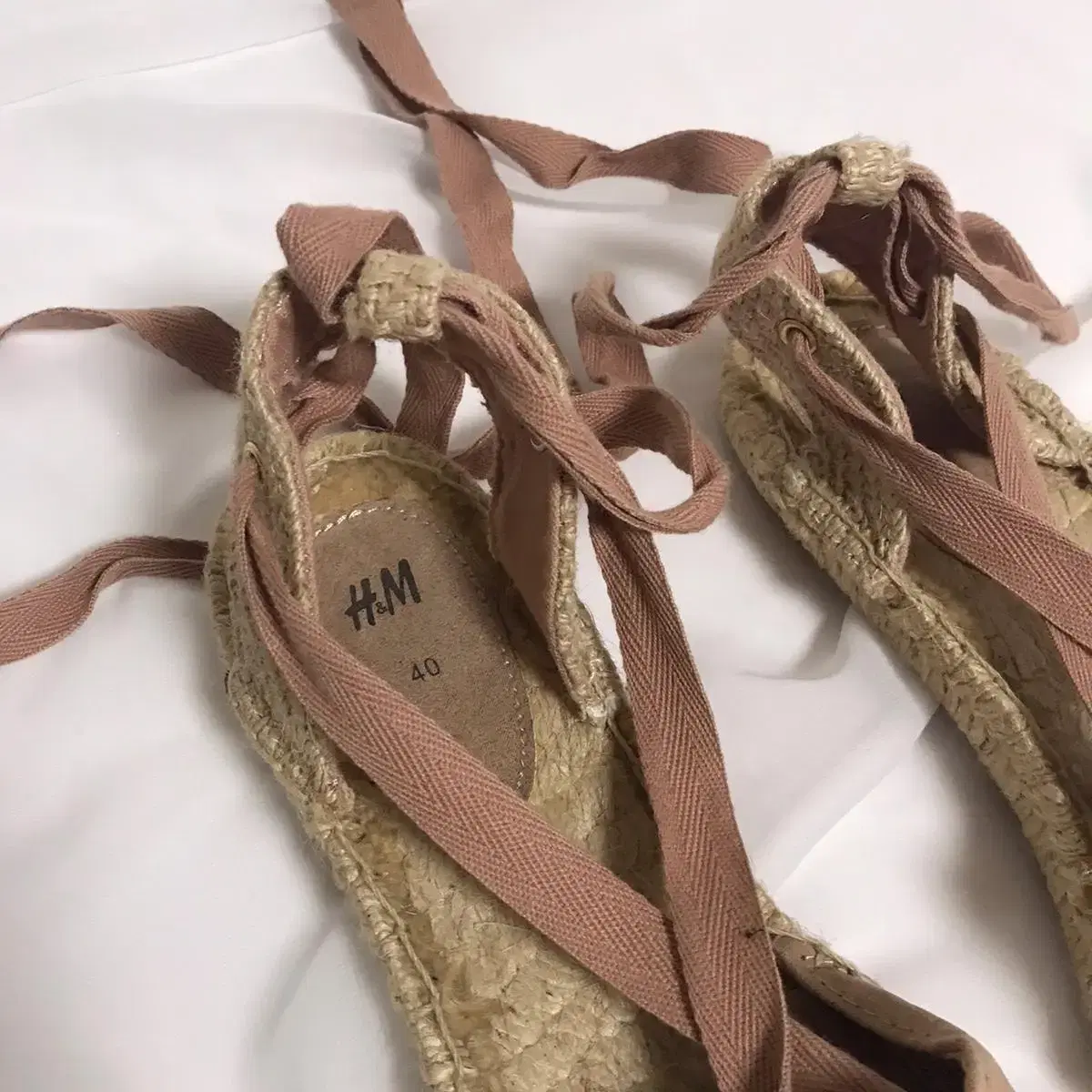 H&M Pink Tie-strap Espadrilles 255