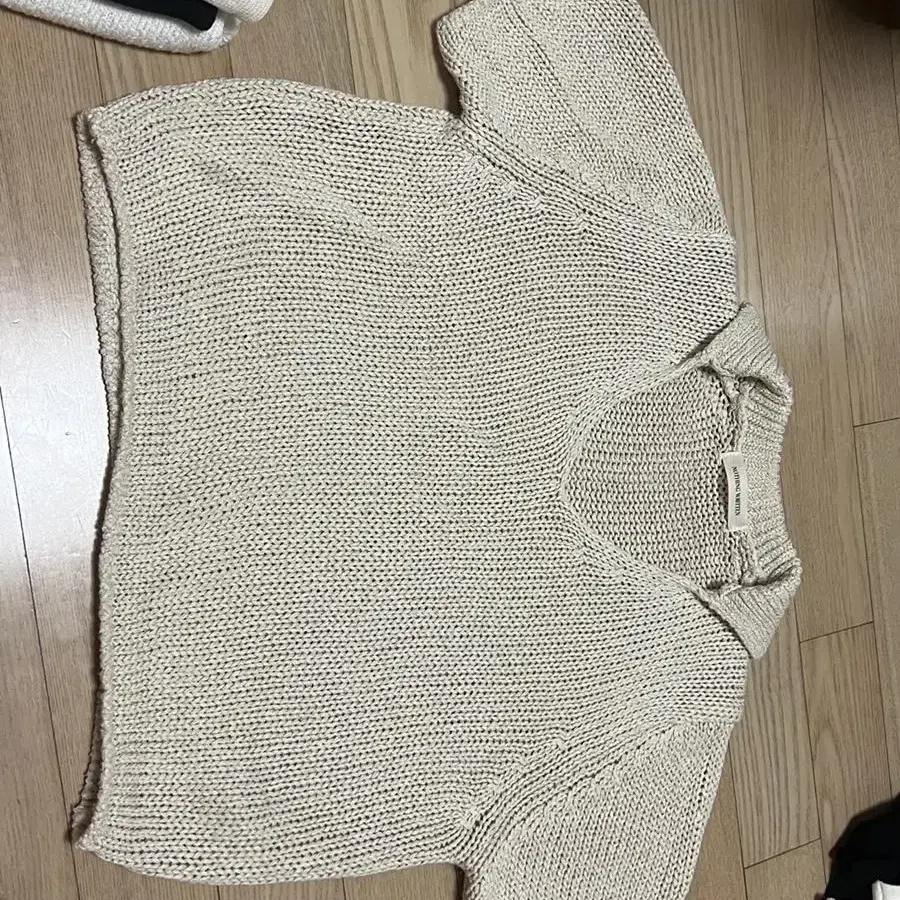 낫띵리튼 Paper polo pullover (Ivory)