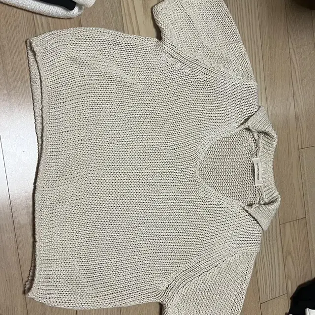 낫띵리튼 Paper polo pullover (Ivory)