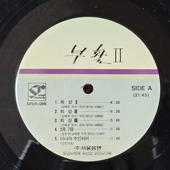 1987년 가수 부활 2집 음반 LP