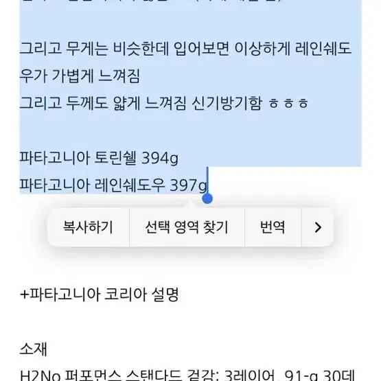 파타고니아 스트래치 레인쉐도우 자켓 방수자켓 여성 s (55-66)