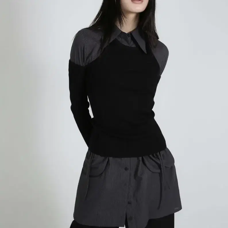 이음 eeum STRIPE POCKET SHIRT DRESS