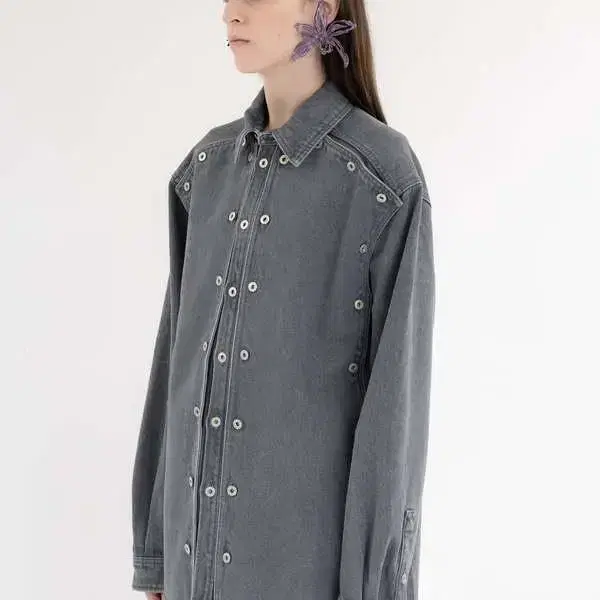 S) 와이프로젝트 panel denim shirts